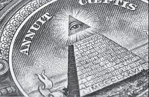 Unvollendete Pyramide auf der amerikanischen Ein-Dollar-Note