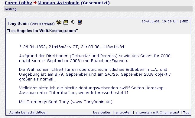 Screenshot der Seite Astrologix